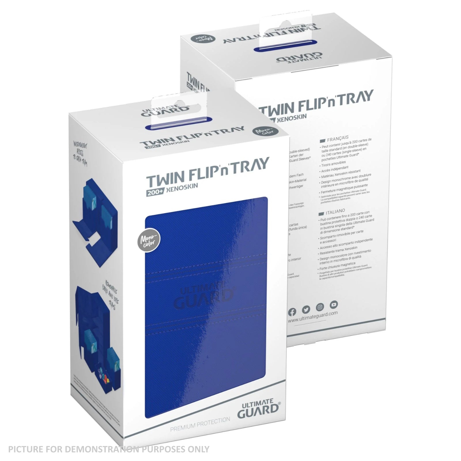 Ultimate Guard Twin Flip 'n Tray 266+ Xenoskin Deck Box - BLUE